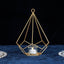 2-Pack Tealight Candle Holders Gold Metal Pentagon Geometric Open Frame - Flower Stand 9"