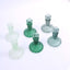 6-Pack Glass Taper Candlestick Holders Diamond Pattern Design Assorted Green - Reversible Crystal Pillar Votive Stands 4"