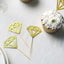 24-Pack Cupcake Toppers Diamond Ring Design Glitter Gold - Party Cake Picks Engagement Decoration Supplies