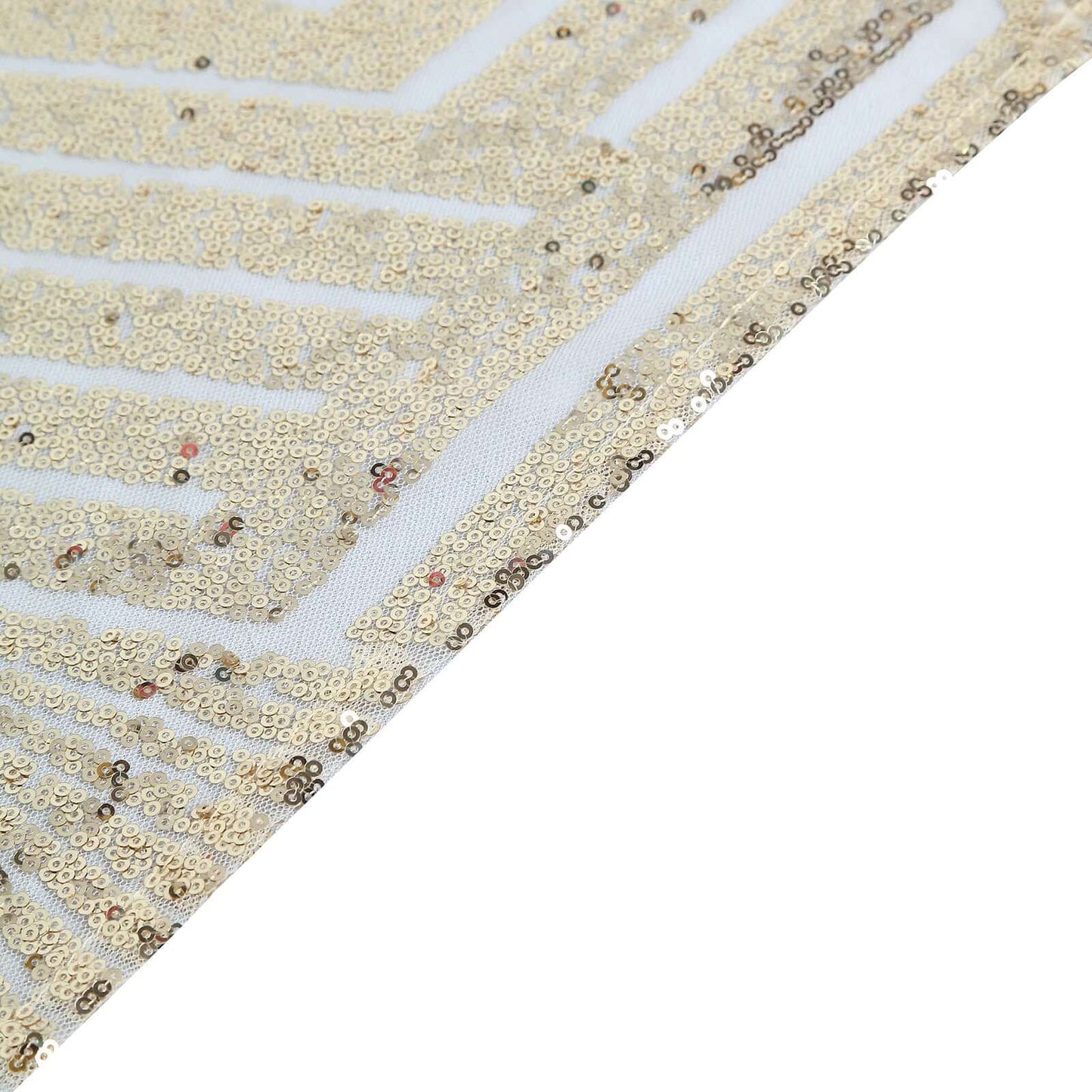 Sequin 12"x108" Table Runner Champagne - Diamond Glitz Design