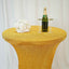 Metallic Spandex 36" Fitted Glitter Round Cocktail Table Cover Gold - Polished Stretch Fit for High Top Tables