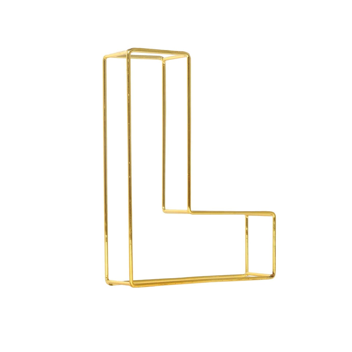 8" Tall Gold Freestanding 3D Decorative Wire Letter, Wedding Centerpiece - L
