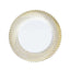 10-Pack Plastic 7" Round Dessert Plates in White with Gold Swirl Rim - Disposable Salad Plates for Classy Events & Banquets
