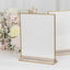 6-Pack Gold Acrylic Rectangular Frame Sign Holders Clear Double-Sided Display with White Cardboard - Suitable for Banquets 9"x11"