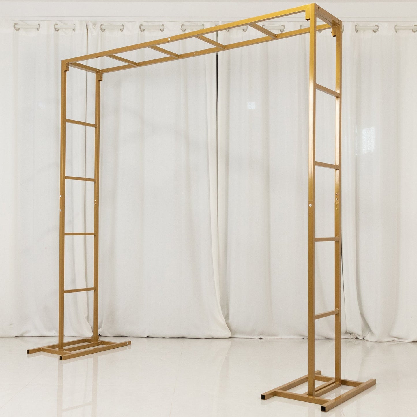 6ftx6ft Gold Square Arbor - Freestanding 6' High Over the Table Stand, Backdrop Stand with Double Frame for Floral Balloon DÃ©cor