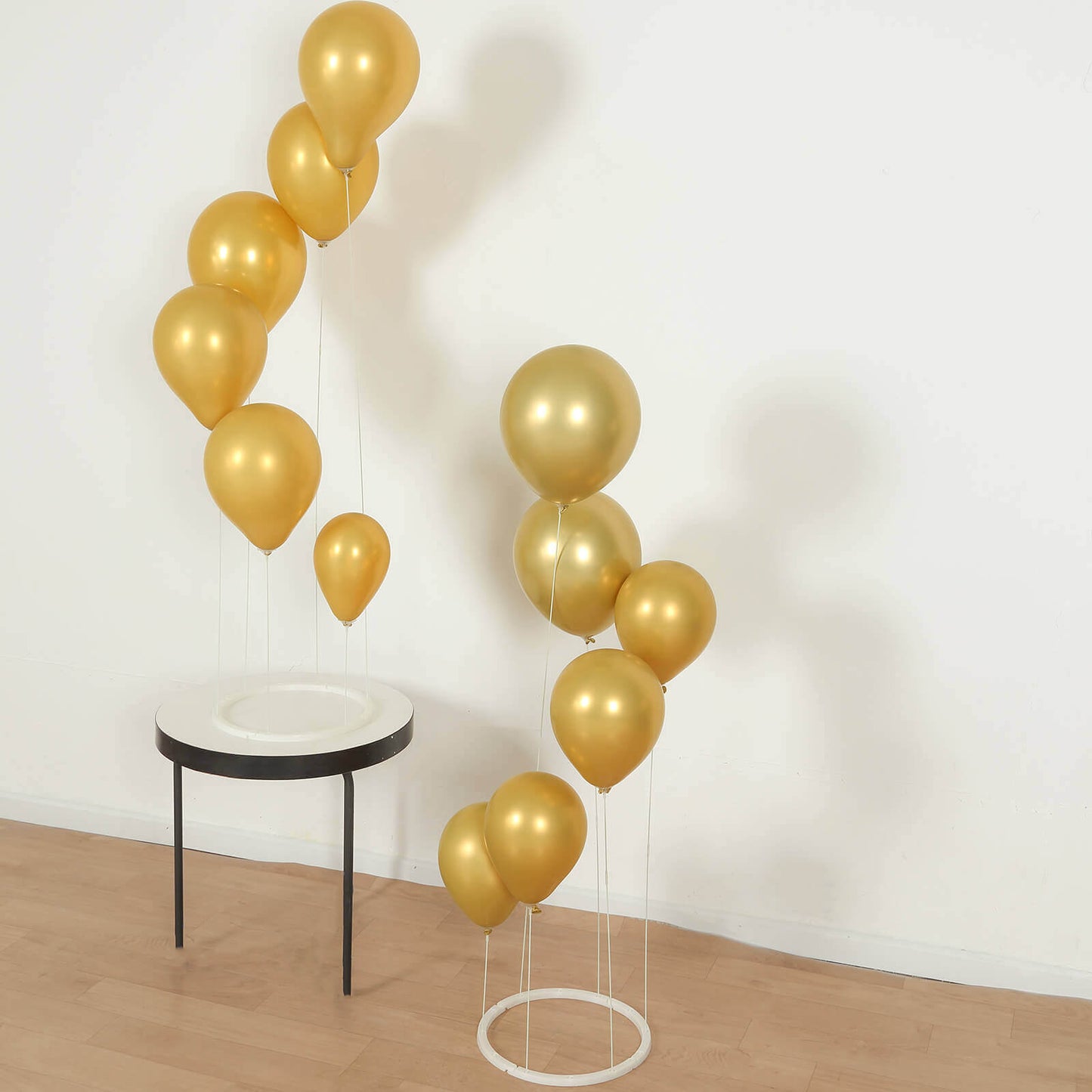 2-Pack 3ft Floating Balloon Floor Stand Kit â€“ White Spiral Balloon Holder with Round Base for Party Decorations