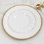 6-Pack Acrylic Round Charger Plates 13" in White with Gold Beaded Rim, Decorative Dinner Party Charger Tableware