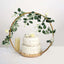 Metal Round Floral Hoop Cake Stand Gold - Chic Geometric Dessert Display DIY Centerpiece Table Decoration With Wooden Base 20"