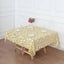 Tulle 72"x72" Table Overlay Square Tablecloth Gold - Sequin Leaf Embroidered Design for Stylish Occasions