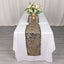 Sequin Mesh 12"x108" Table Runner Black Gold Stylish Wave Embroidery