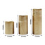 Set of 3 LED Flameless Pillar Candles Remote Operated Metallic Gold - Battery Powered 4", 6", 8"
