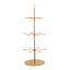3-Tier Champagne Glass Holder Tower Gold - Modern Metal Flute Display Rack Cocktail Tree Stand for Professional & Home Use 33"