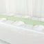 Polyester 9ft Table Runner Sage Green with Gold Foil Modern Geometric Accent