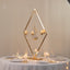Gold 6-Arm Acrylic Candelabra Centerpiece â€“ 45" Tall Diamond Frame Table DÃ©cor with Candle Holders