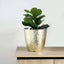 11" Gold Hammered Design Large Indoor Flower Plant Pot, Decorative Greenery Planter