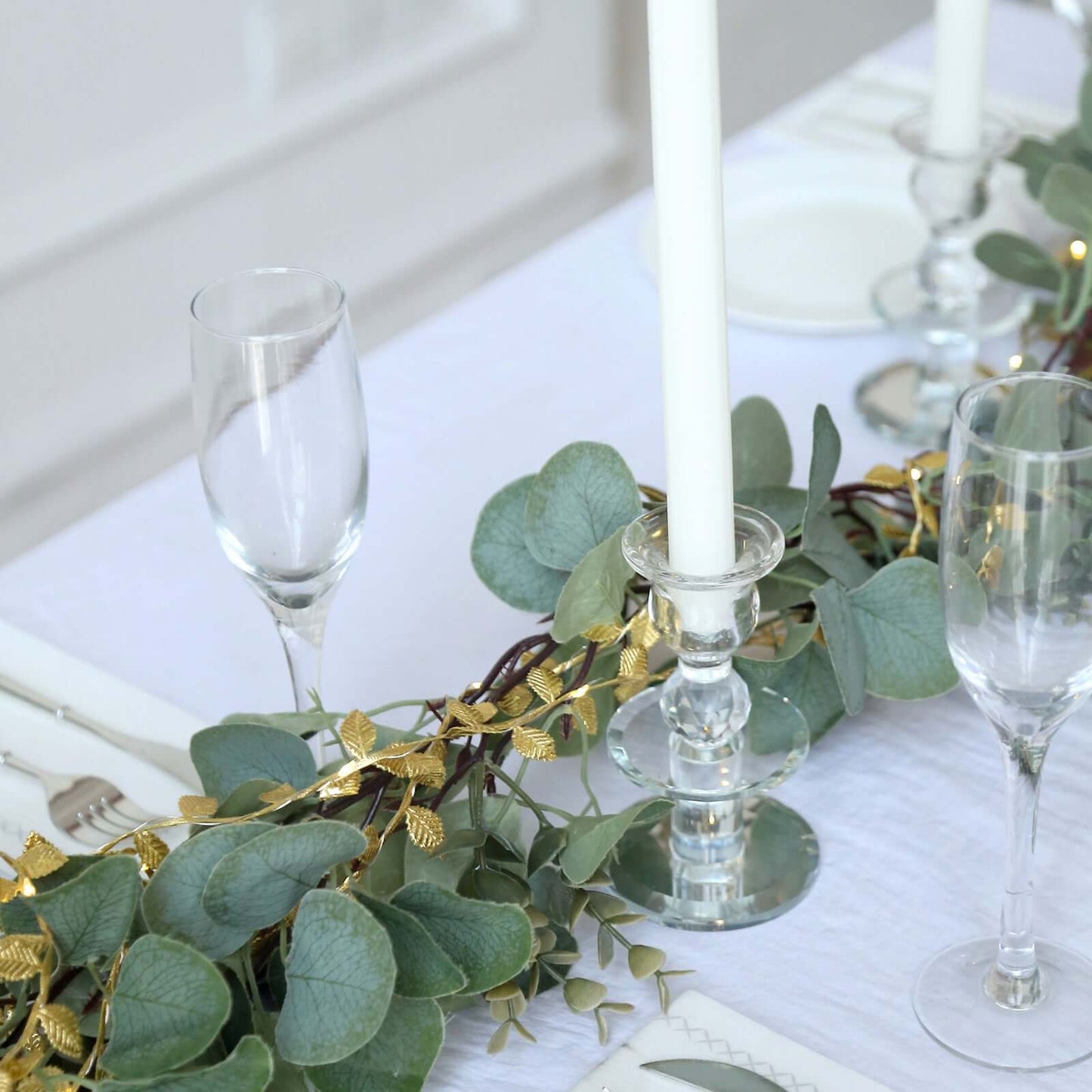 40 LED Garland String Lights Rose Leaf Design Metallic Gold Warm White - Battery Operated Hanging DÃ©cor 15ft