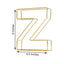 8" Tall Gold Freestanding 3D Decorative Wire Letter, Wedding Centerpiece - Z