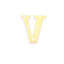 3D Marquee Letter "V" Warm White 5 LED Lights Gold - Chic Light-Up Decor for Events 6"