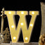 3D Marquee Letter "W" Warm White 8 LED Lights Gold - Chic Light-Up Decor for Events 6"