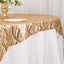 Mesh 72"x72" Table Overlay Square Tablecloth Gold Wave Design with Embroidered Sequins for Stylish Occasions