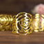 4 Pack Shiny Gold Laser Cut Rose Round Metal Napkin Rings, Decorative Flower Napkin Holders