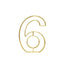 8" Tall Gold Freestanding 3D Decorative Metal Wire Numbers, Wedding Table Numbers -6