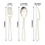24-Pack Plastic Utensil Set with Modern Hollow Handle Design Gold - Disposable Silverware 7" for Parties