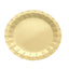 25-Pack Paper 9" Round Dinner Plates in Metallic Gold with Geometric Prism Rim - Disposable 400GSM Party Plates for Banquets & Celebrations