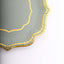 25-Pack Paper Dinner Plates in Sage Green with Gold Scallop Rim - Disposable 300GSM Party Plates 10"