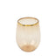 12-Pack Plastic Wine Tumblers Transparent Amber with Gold Rim - Reusable Drinkware 12oz