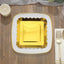 50-Pack Paper 5" Square Dessert Plates in Gold Foil with Scalloped Rim - Disposable Appetizer Plates for for Glam Gatherings & Special Occasions