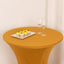 Spandex 36" Round Cocktail Table Cover Gold - Easy to Maintain Stretch Fitted Highboy Tablecloth for Events