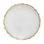 8-Pack Glass Round Charger Plates 13" in Clear with Gold Sunflower Scalloped Rim, Decorative Dinner Chargers