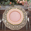 10-Pack Plastic 10" Round Dinner Plates in Dusty Rose with Gold Scalloped Rim - Disposable Party Plates
