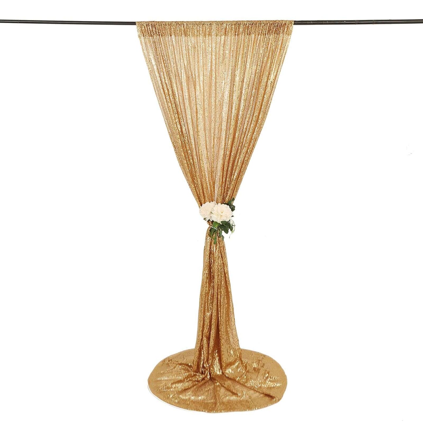 8ftx8ft Gold Sequin Event Curtain Drapes, Backdrop Event Panel