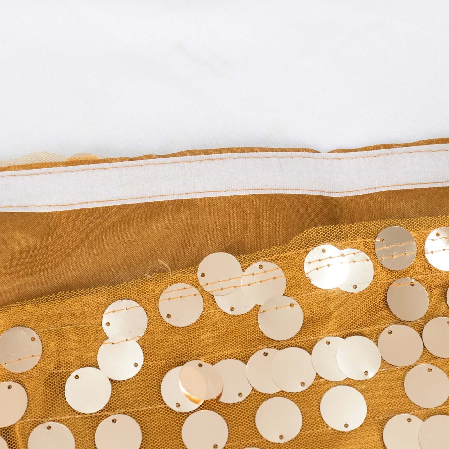 Payette Sequin 21ft Table Skirt Gold - Dual Layered Satin for Shimmering Event DÃ©cor