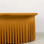 Spandex Round 6ft Table Skirt Gold with Wavy Skirt-Like Effect Stylish Table Cover for Weddings, Banquets & Trade Shows