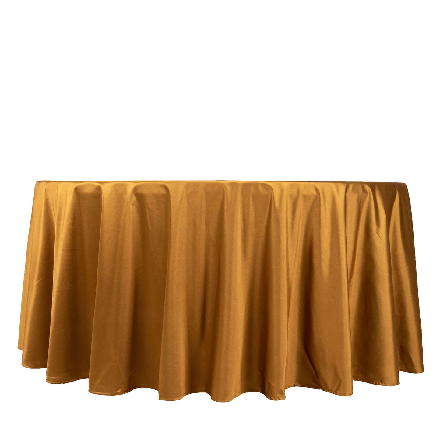 Scuba Round 120" Tablecloth Shimmering Gold - Wrinkle Free, Stain Resistant & Seamless Table Cover for Weddings and Parties