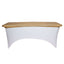 Stretch Spandex 72"x30" Rectangle Table Top Cover Metallic Gold - Easy to Install Glamorous Fitted Table Topper Cap for Luxe Events