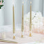 12-Pack Taper Candles Premium Wax Design Metallic Gold - Unscented Candles for Upscale Settings 10"