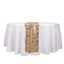 Sequin Mesh 12"x108" Table Runner Gold Wave Embroidered Design for Stylish Occasions
