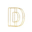 8" Tall Gold Freestanding 3D Decorative Wire Letter, Wedding Centerpiece - D