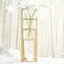 Set of 4 Metal Flower Stands Frame Wedding Column Centerpieces Matte Gold - Durable Display 16"/24"/32"/40"