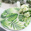 4-Pack Table Placemats Tropical Leaf Design Green Cotton Round - Woven Indoor/Outdoor Dining Mats 15"