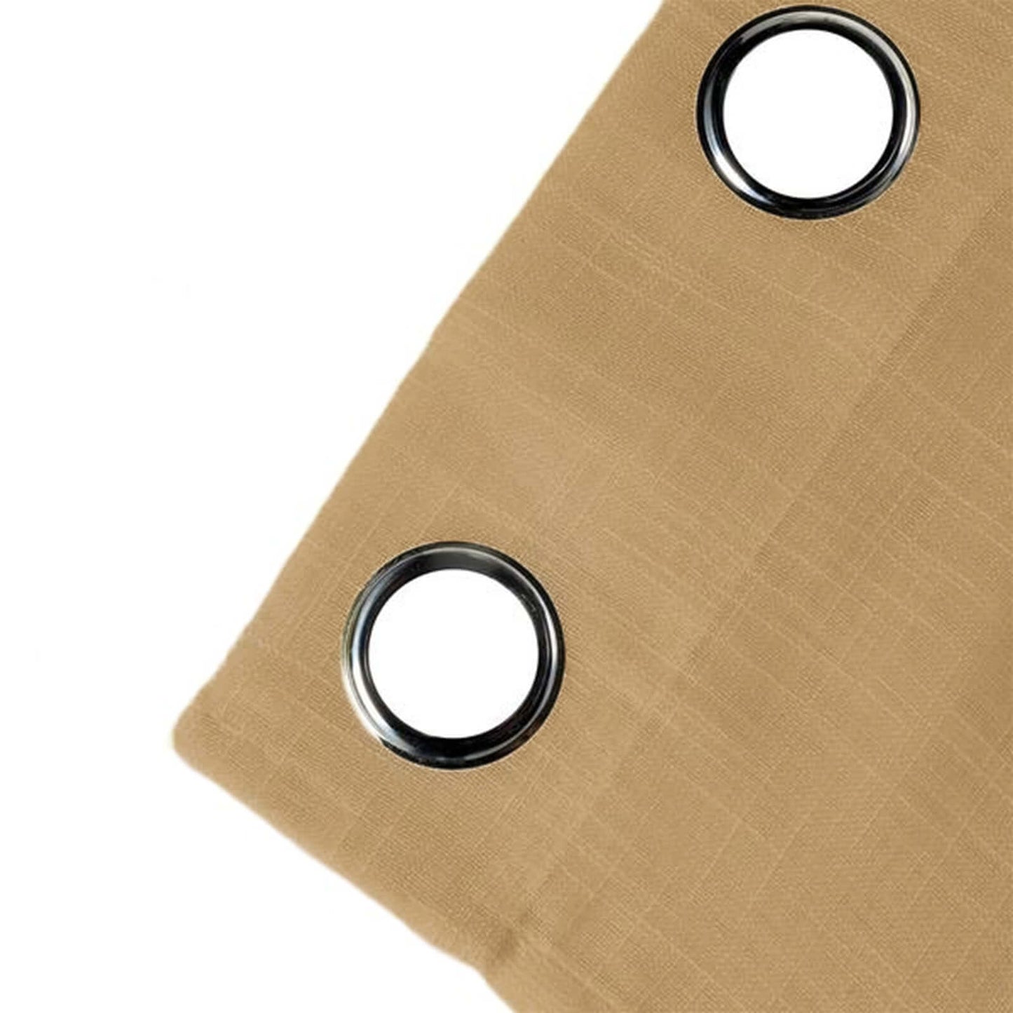 2 Pack Handmade Natural Faux Linen Curtains 52"x64", Curtain Panels With Chrome Grommets