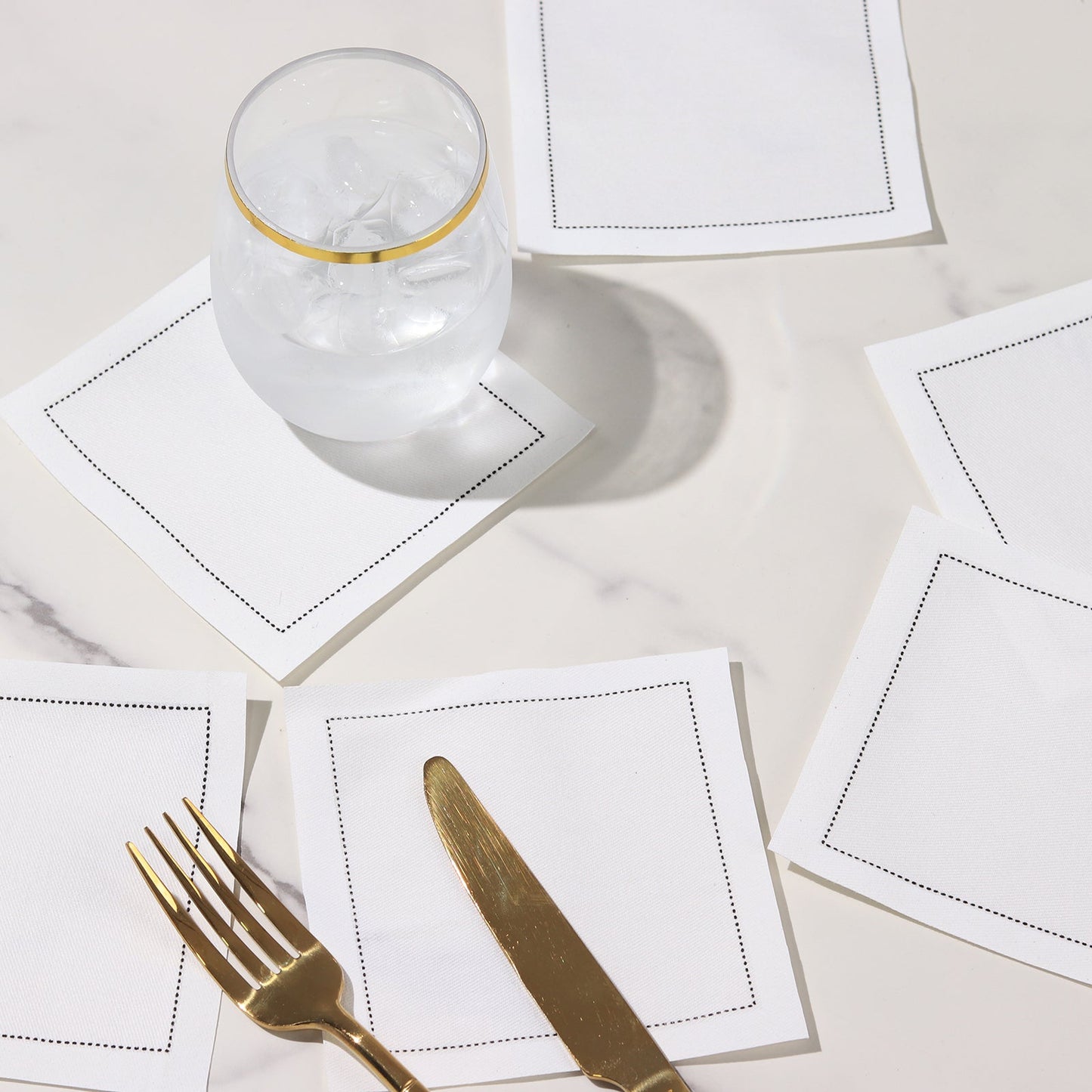 Disposable Cotton Cocktail Napkins â€“ 50 White 4.5" x 4.5" Napkins for High-End Bars, Receptions & Parties