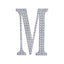 Decorative Rhinestone Alphabet "M" Letter Stickers, Glitter Adhesive Craft Letters Silver DIY Sparkle Embellishments 6"