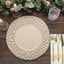 6-Pack Round Charger Plates 13" in Taupe with Hammered Rim, Matte Finish Modern Dinner Charger Tableware