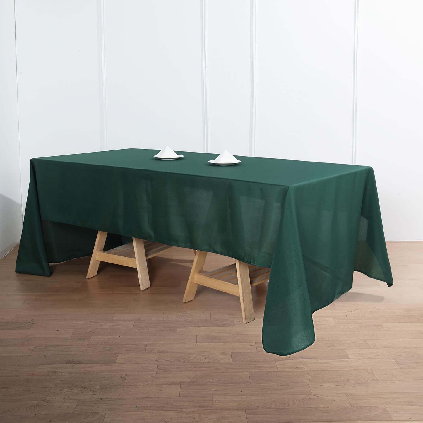 Polyester 60"x126" Rectangle Tablecloth Hunter Emerald Green - Wrinkle-Resistant Table Cover