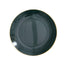 10-Pack Plastic 10" Round Dinner Plates in Hunter Emerald Green with Gold Rim - Glossy Disposable Party Plates